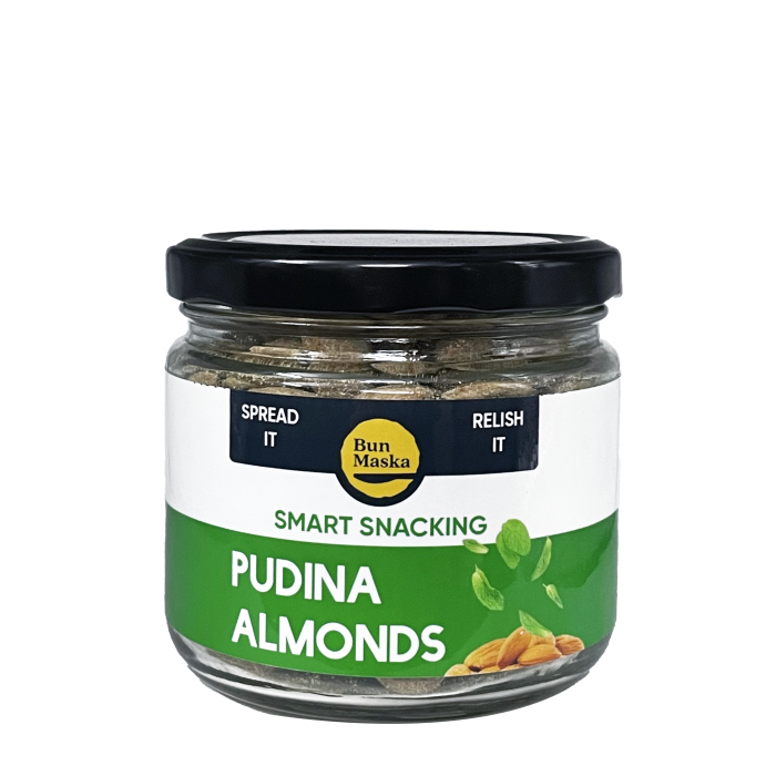 Bun Maska Pudina Almonds | Oven Roasted, Rich in Protein, No Cholesterol & Gluten Free | Anytime Indulgence